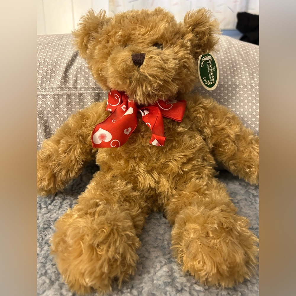 Bearington Wuggles Teddy Bear with Red Bow